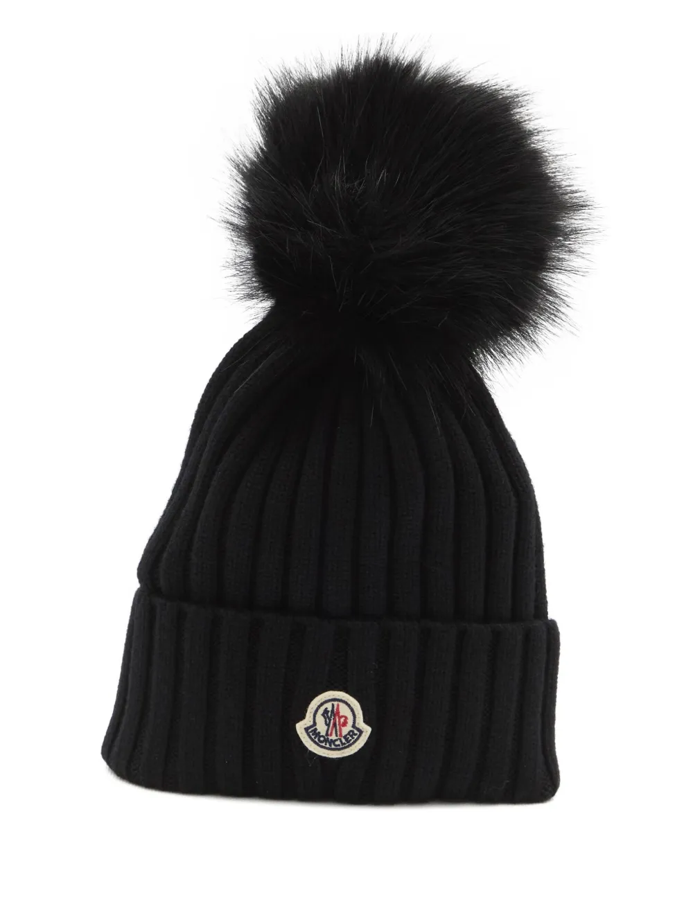 Moncler ribbed knit pom-pom beanie Zwart