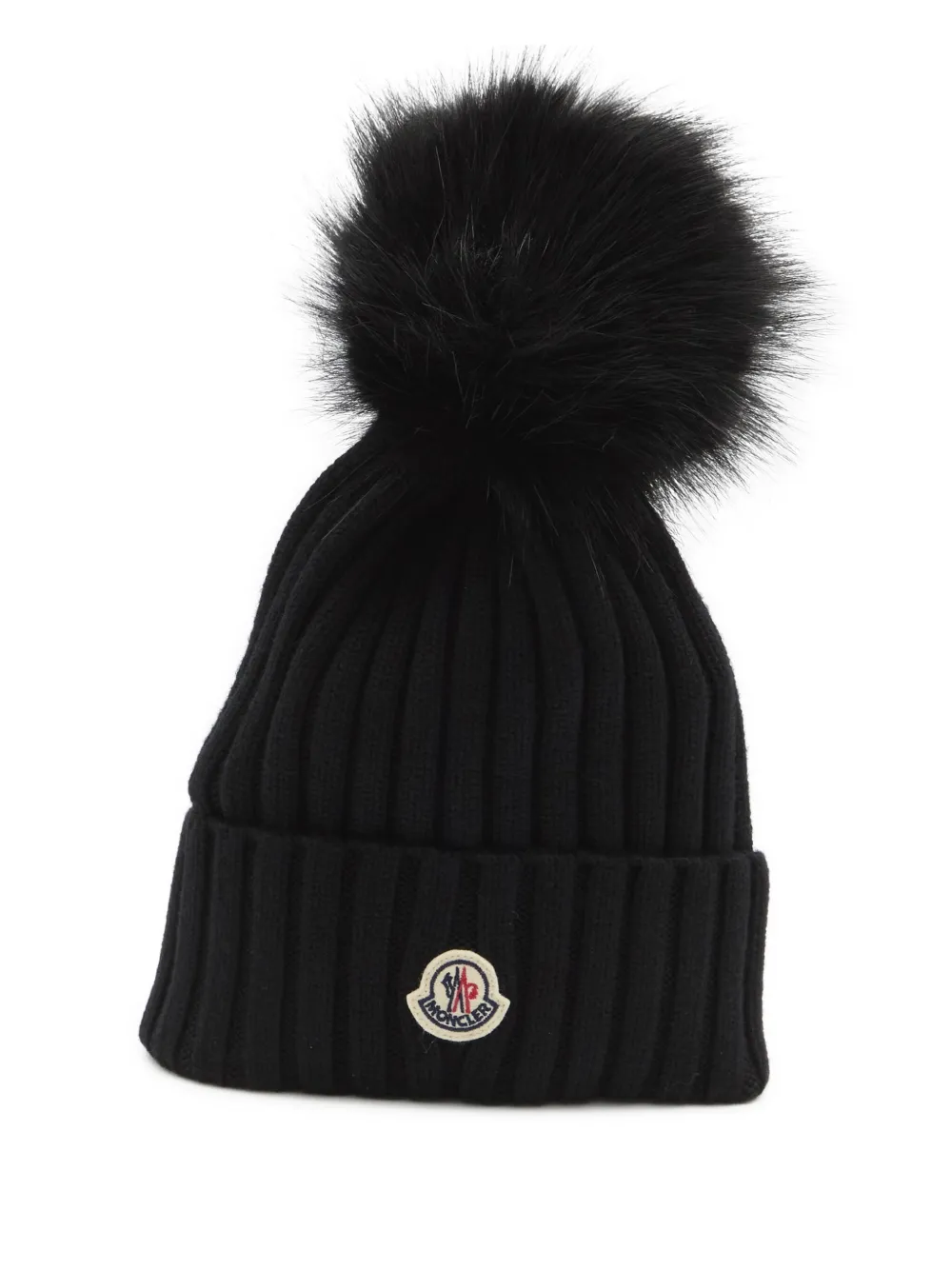 ribbed knit pom-pom beanie
