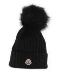 Moncler ribbed knit pom-pom beanie - Black