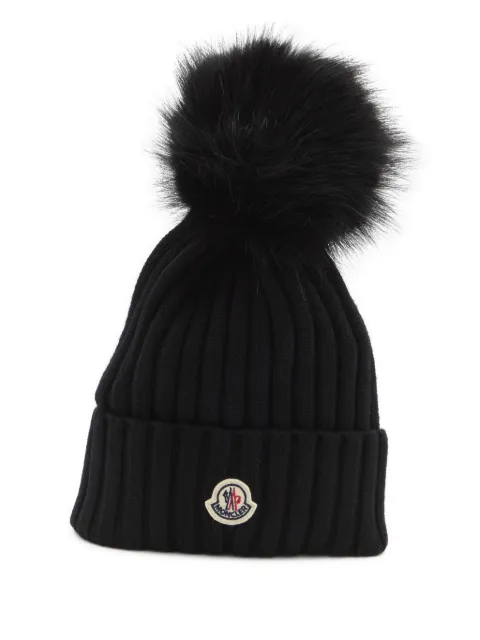 Moncler ribbed knit pom-pom beanie