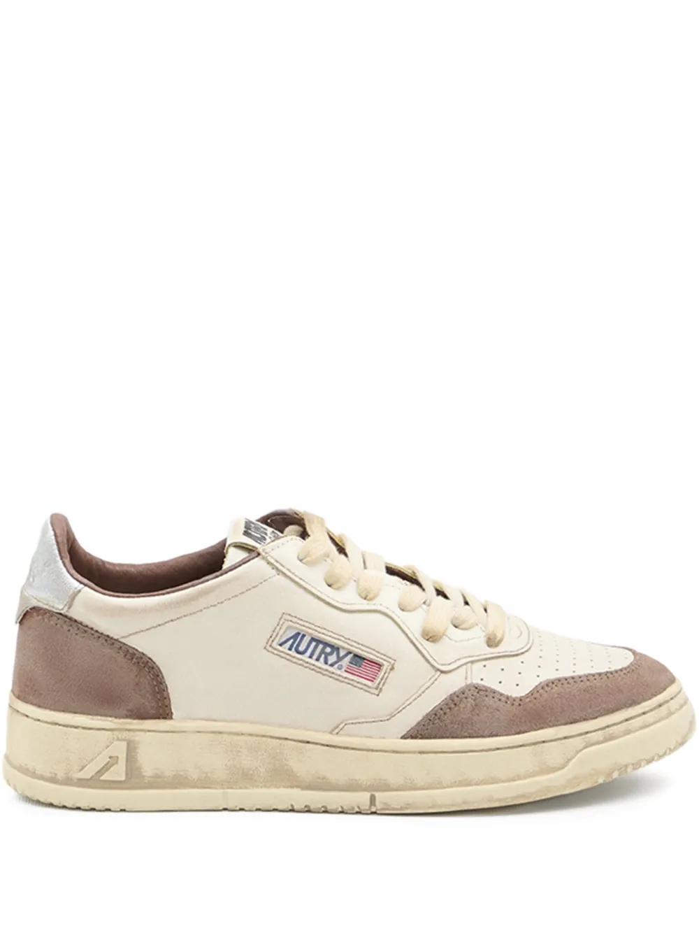 Autry Medalist Low suede-insert leather sneakers White