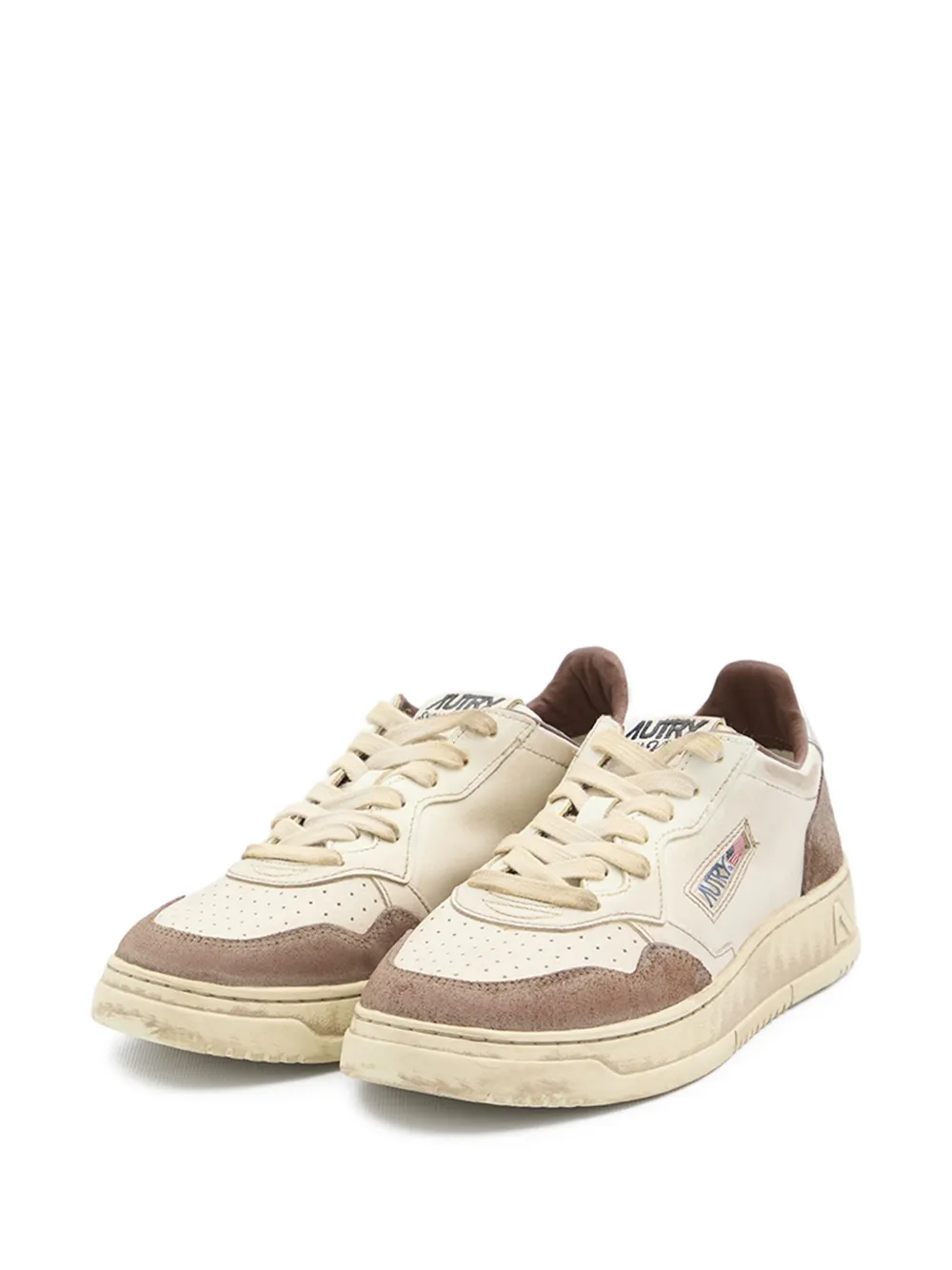 Autry Medalist Low suede-insert leather sneakers White