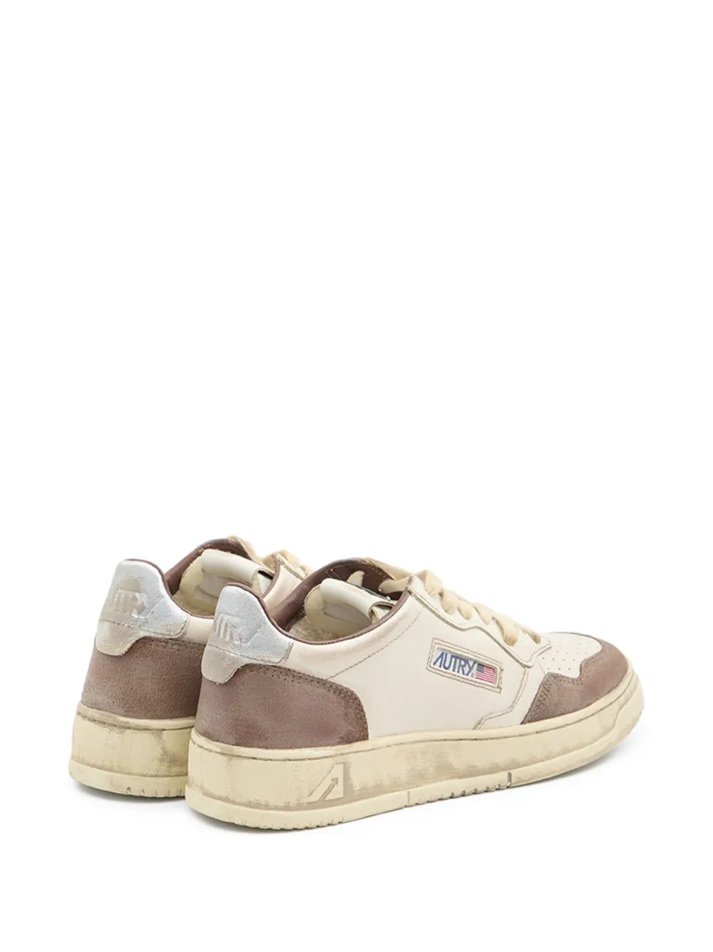 Autry Medalist Low suede-insert leather sneakers White