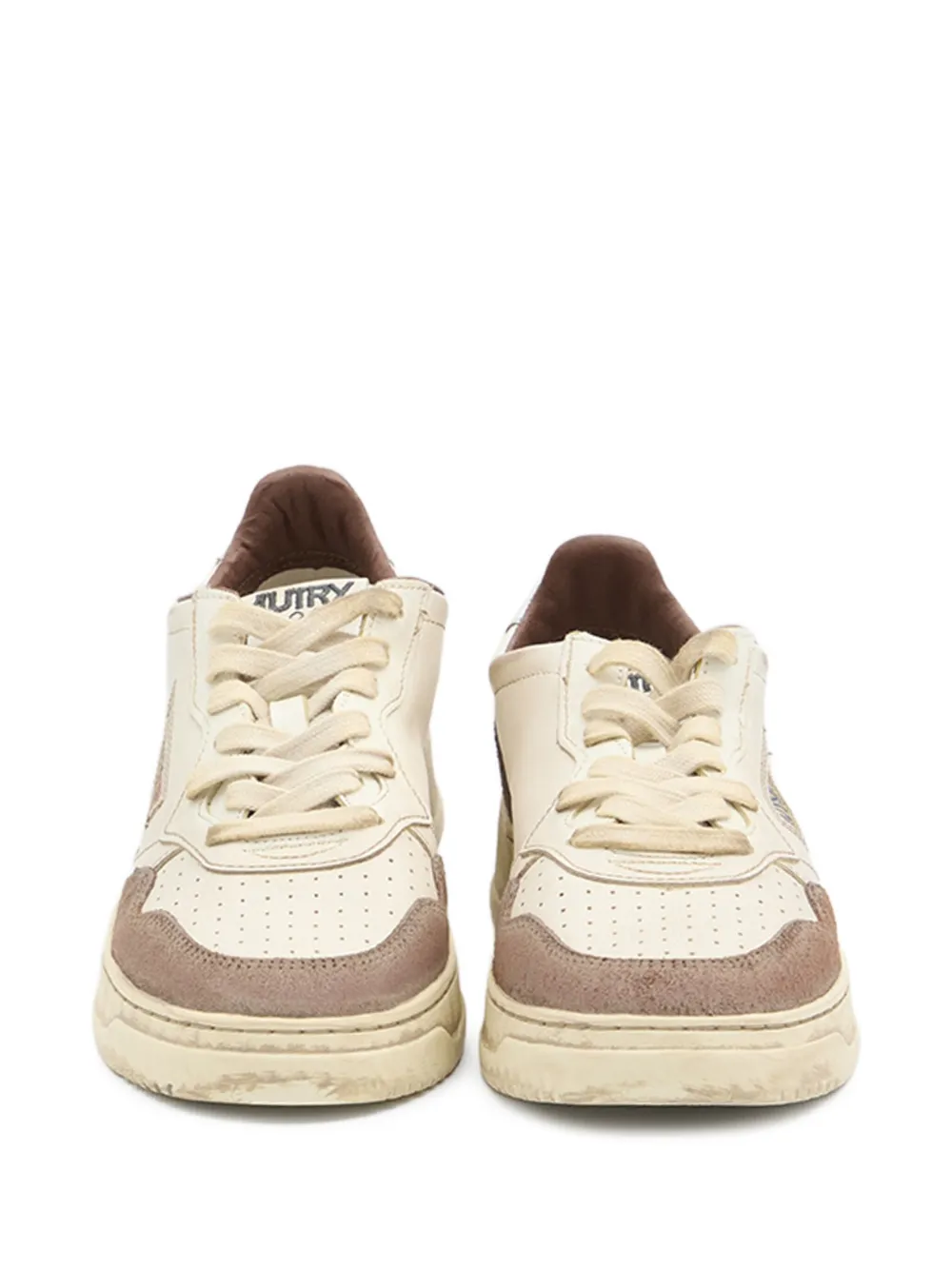 Autry Medalist Low suede-insert leather sneakers White