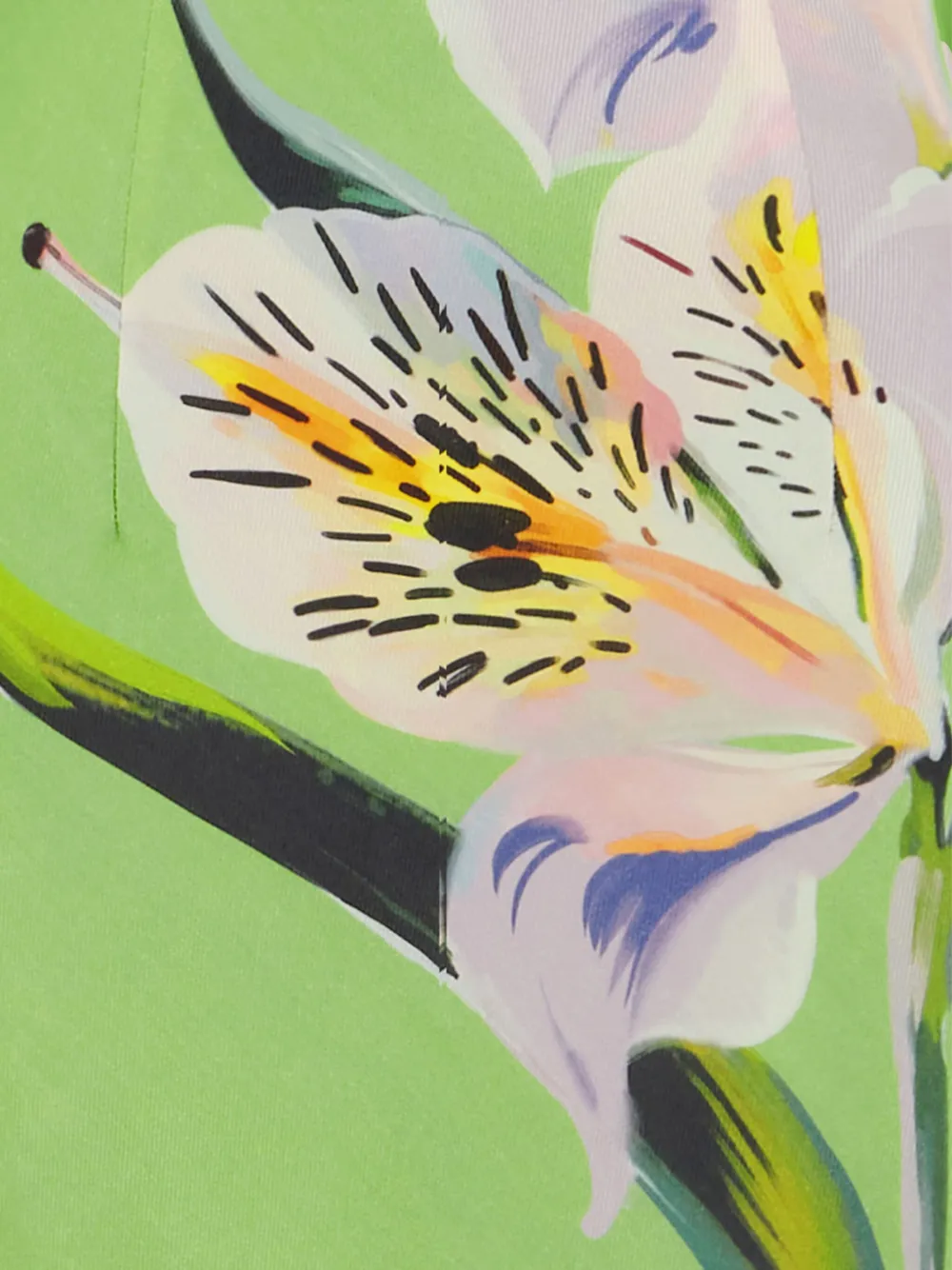 Leo Lin Maxi-jurk met lelieprint Groen