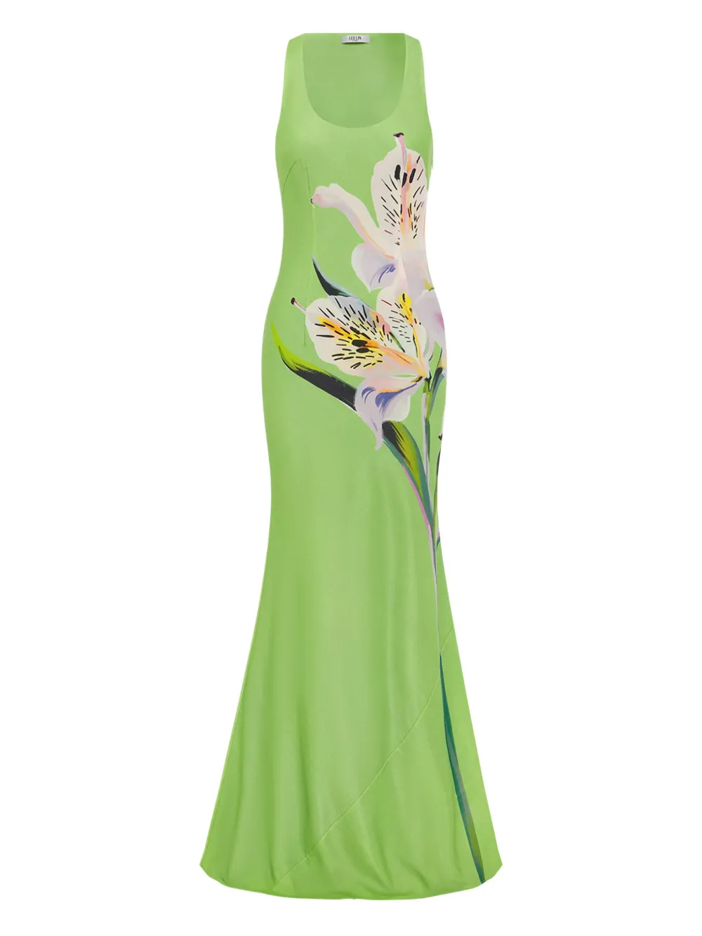Leo Lin lily-print maxi dress - グリーン Leo Lin lily-print maxi dress - グリーン