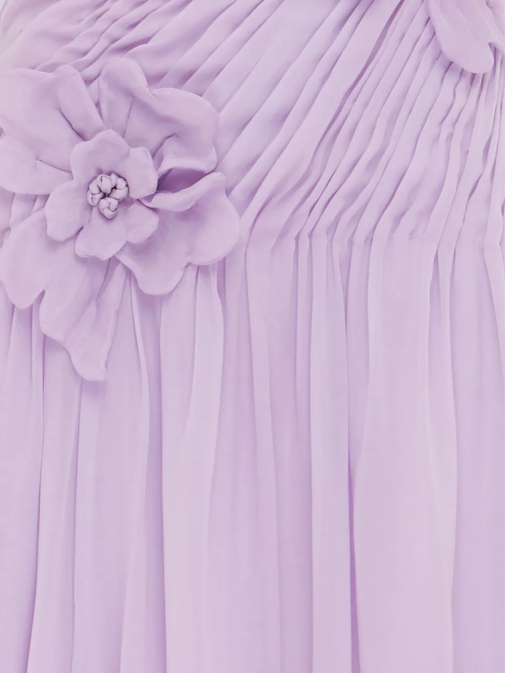Leo Lin Maxi-jurk met geplooid detail en bloemapplicatie Paars