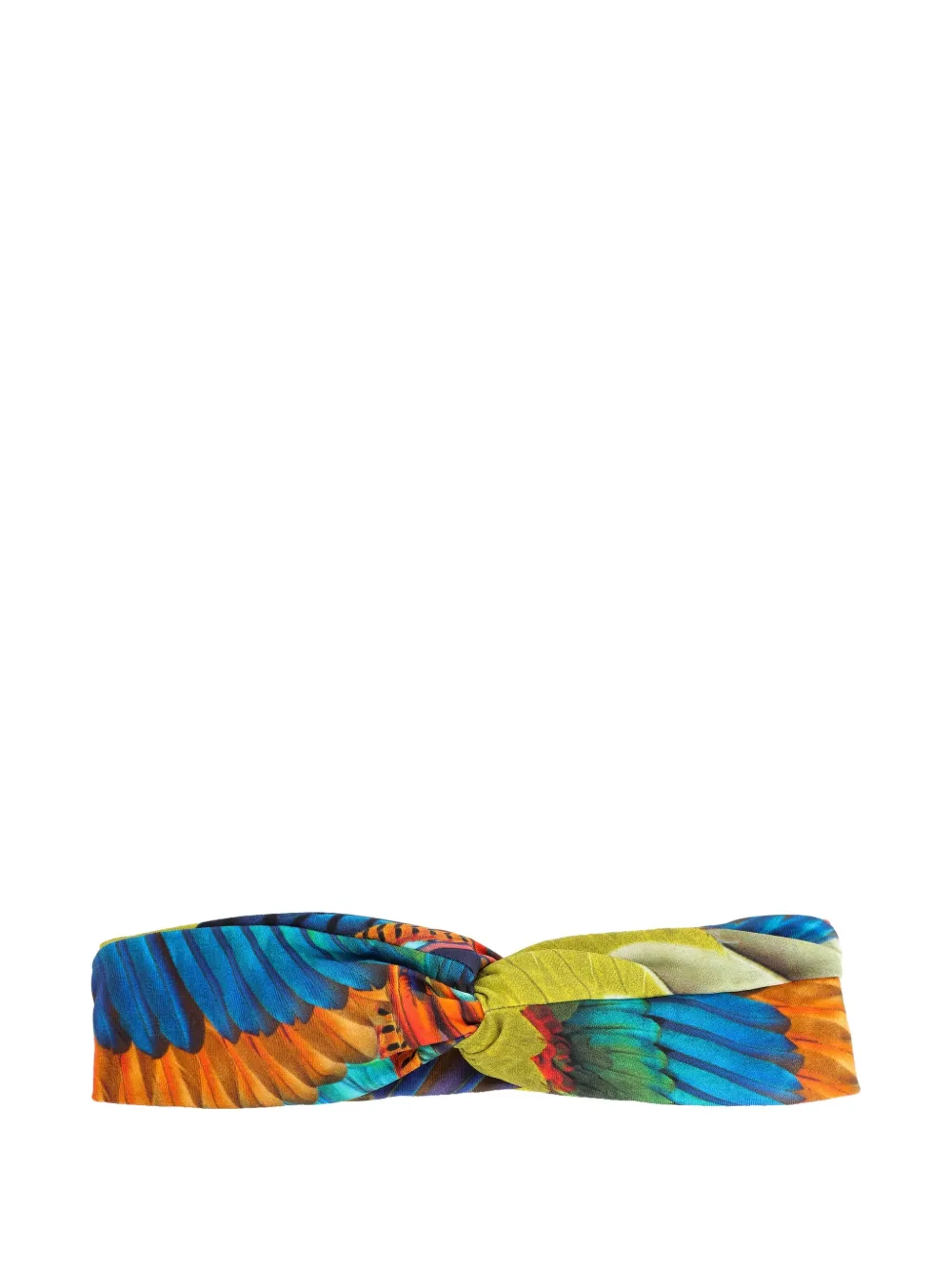 Lygia & Nanny Bethania Twisted Feather-print Headband In Blue