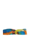 Lygia & Nanny Bethania twisted feather-print headband - Blue
