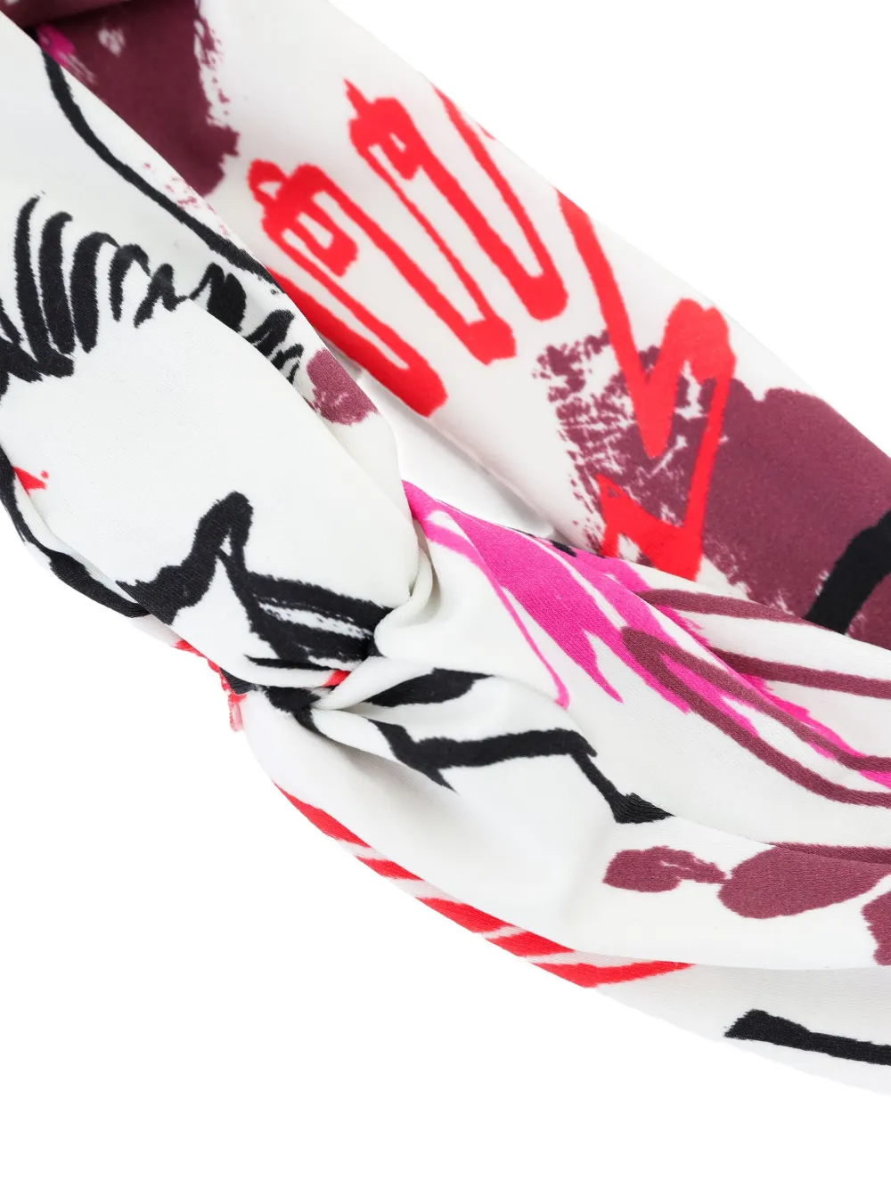 Lygia & Nanny Bethania Knotted Abstract-print Headband In White