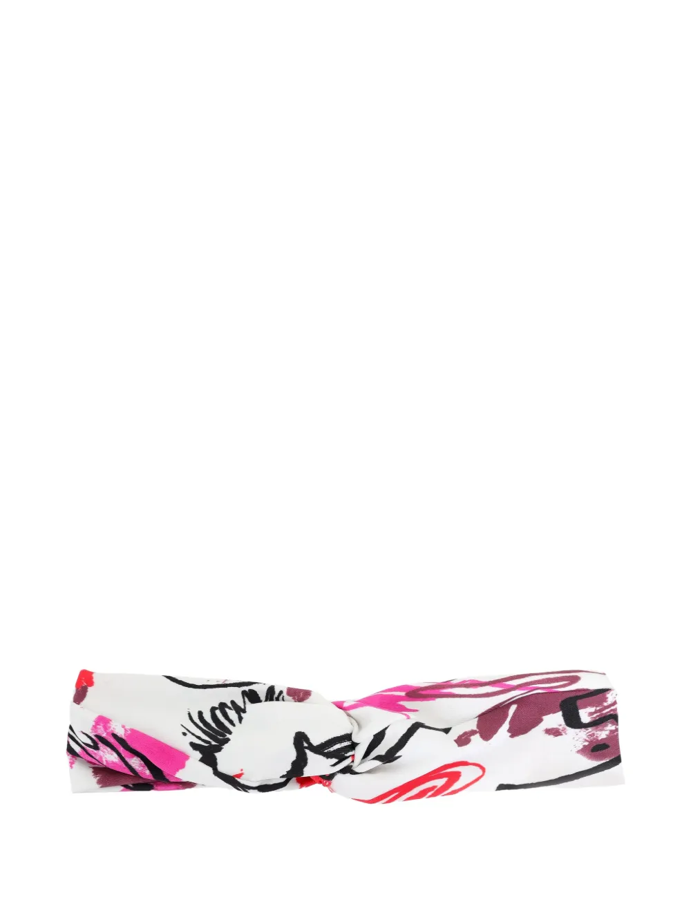 Lygia & Nanny Bethania Knotted Abstract-print Headband In White
