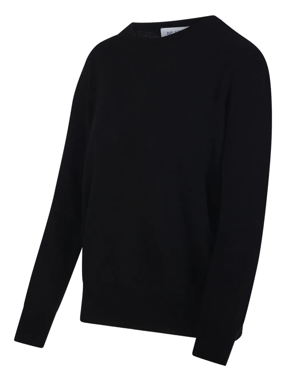  Beyou Round-neck Long-sleeves Jumper - Black 