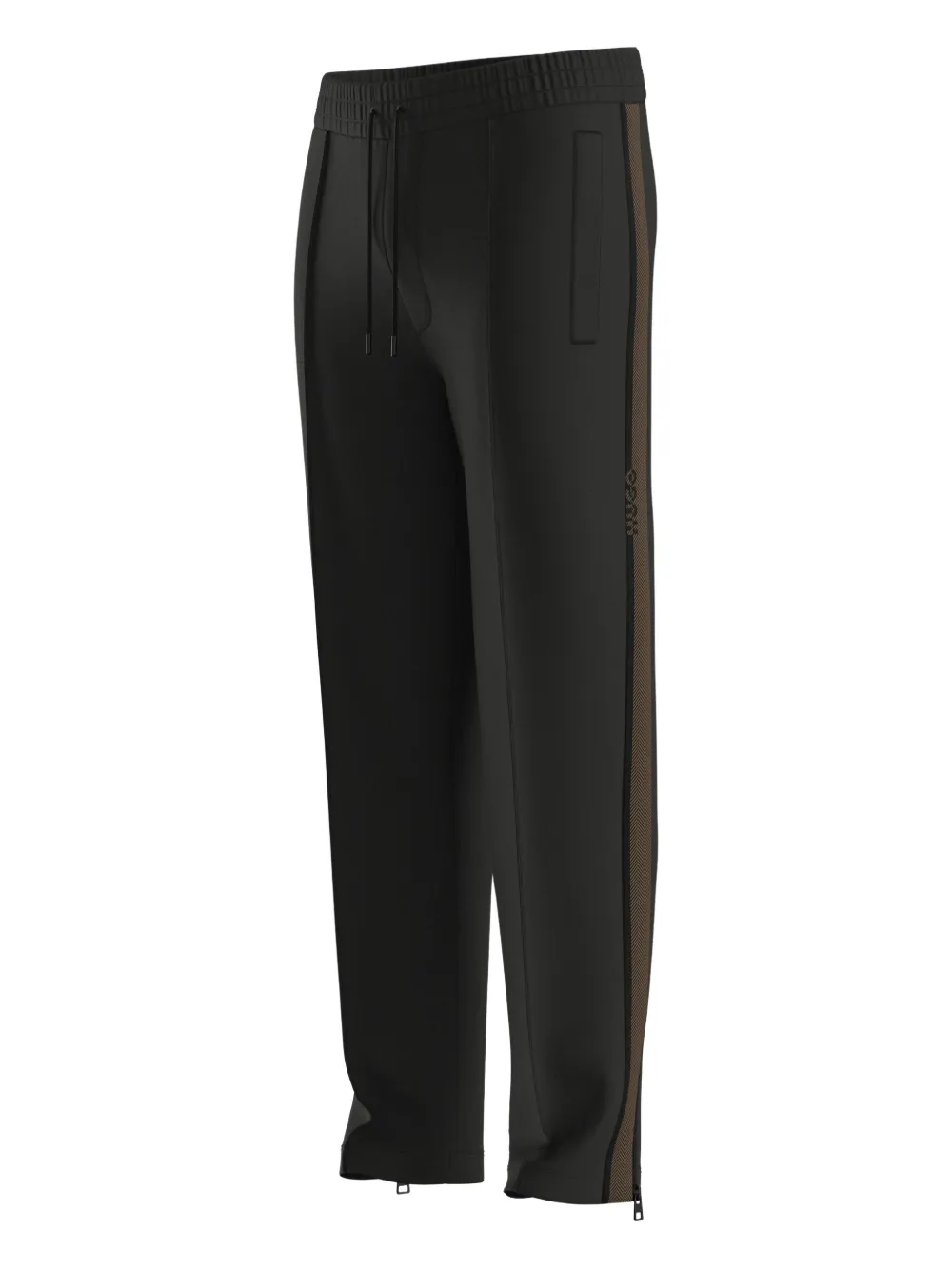 HUGO Joggingbroek met zijstreep en rits Zwart