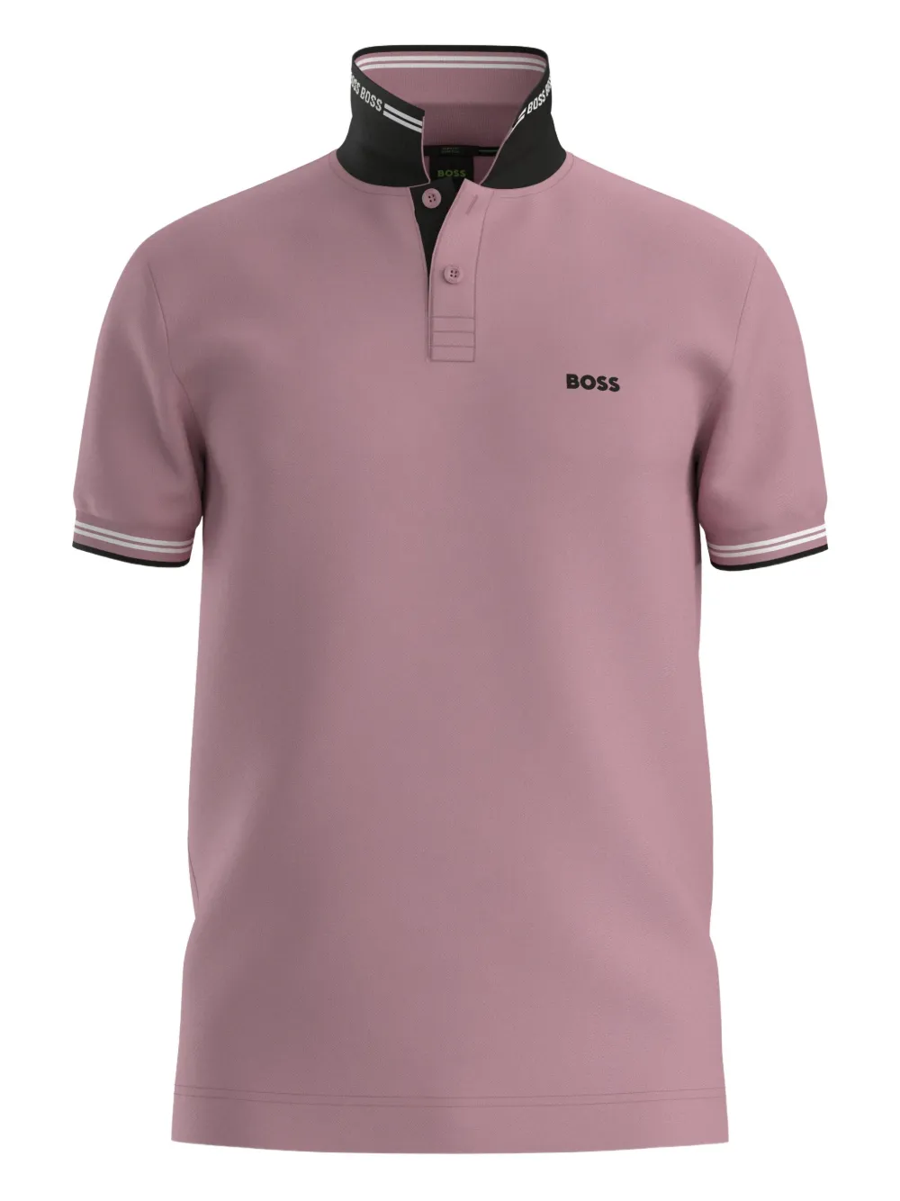 BOSS Poloshirt met contrasterende kraag Roze