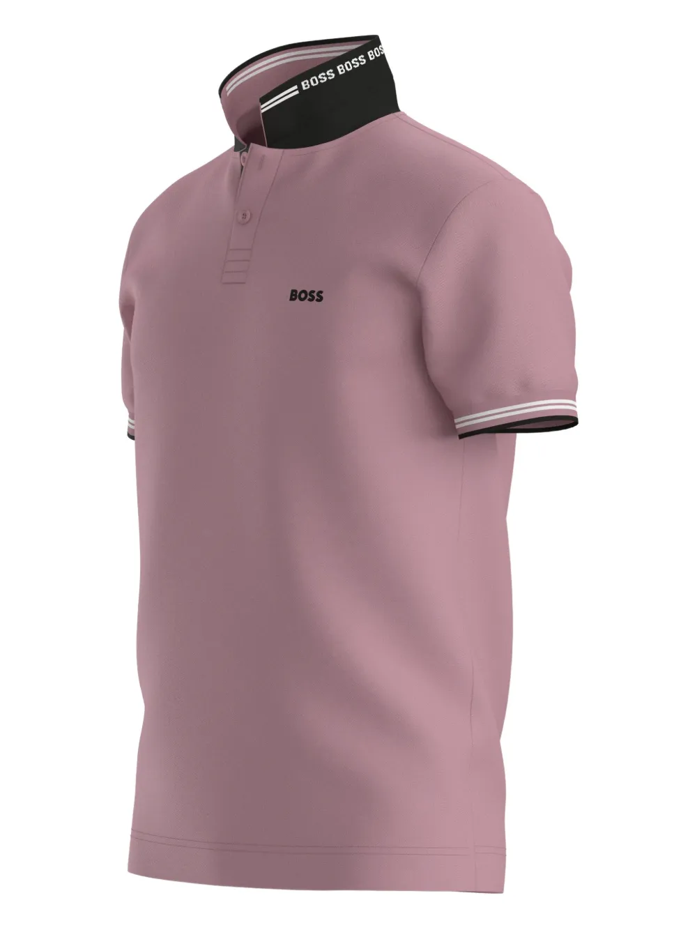 BOSS Poloshirt met contrasterende kraag Roze