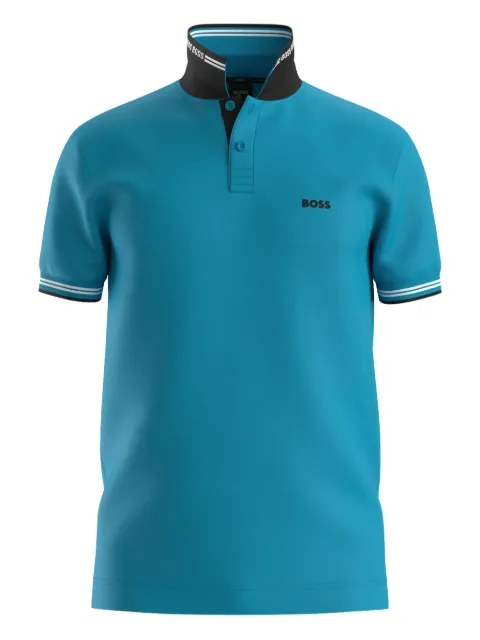 BOSS Camisa polo com gola contrastante