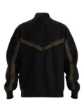 HUGO chevron-panel zip-up sweatshirt - Black