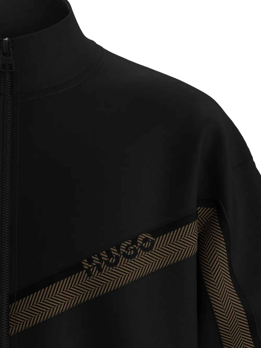 Hugo Boss High Collar Sweater Featuring Stripe Detail In Black