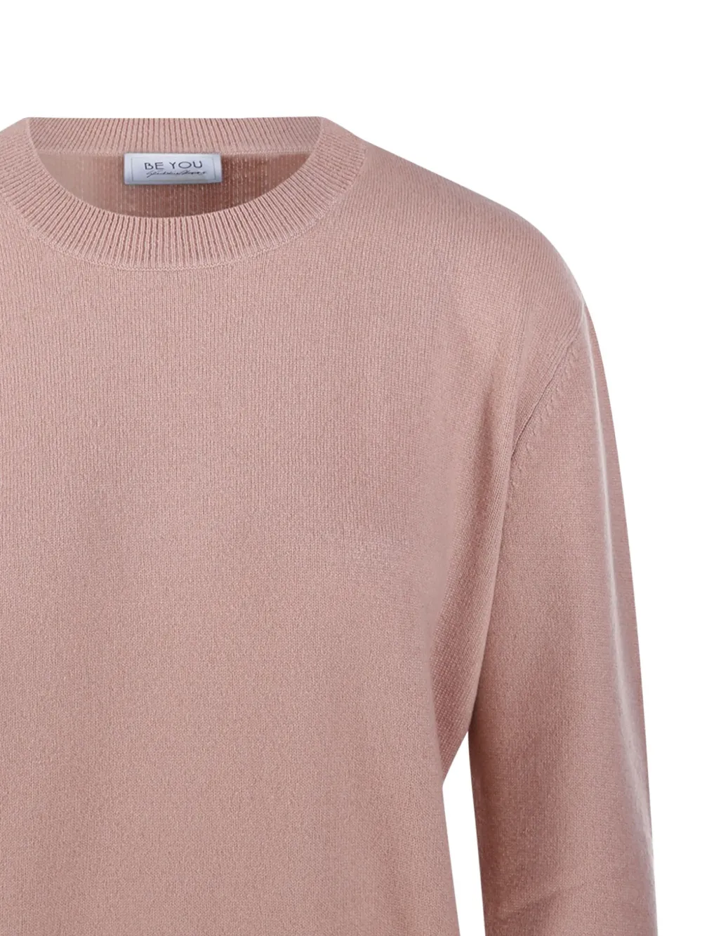 Beyou Round-neck Cashmere Sweater In Pink