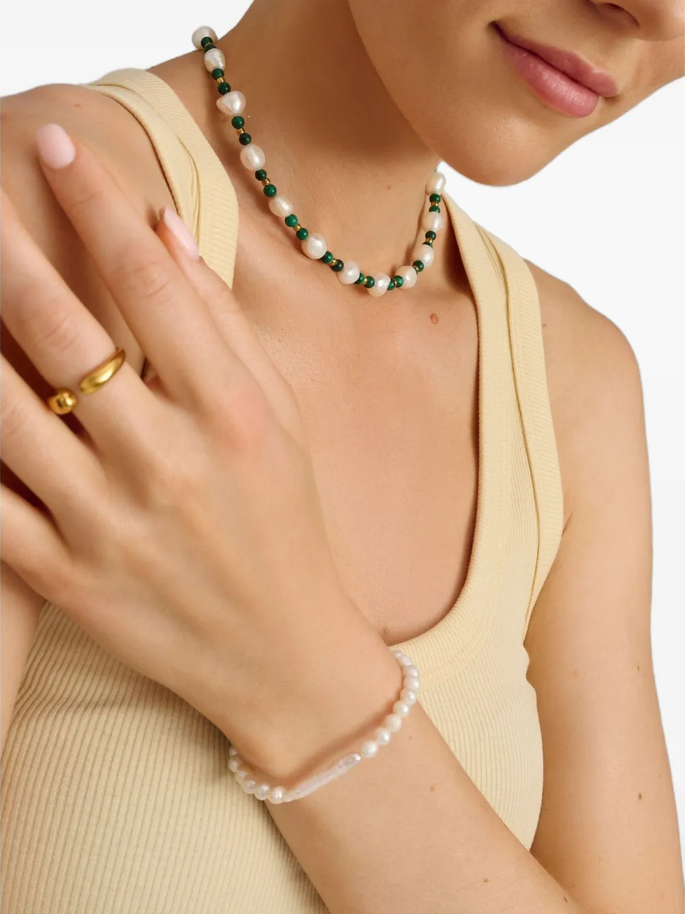 Nialaya Jewelry Ravello Pearl bracelet - Goud