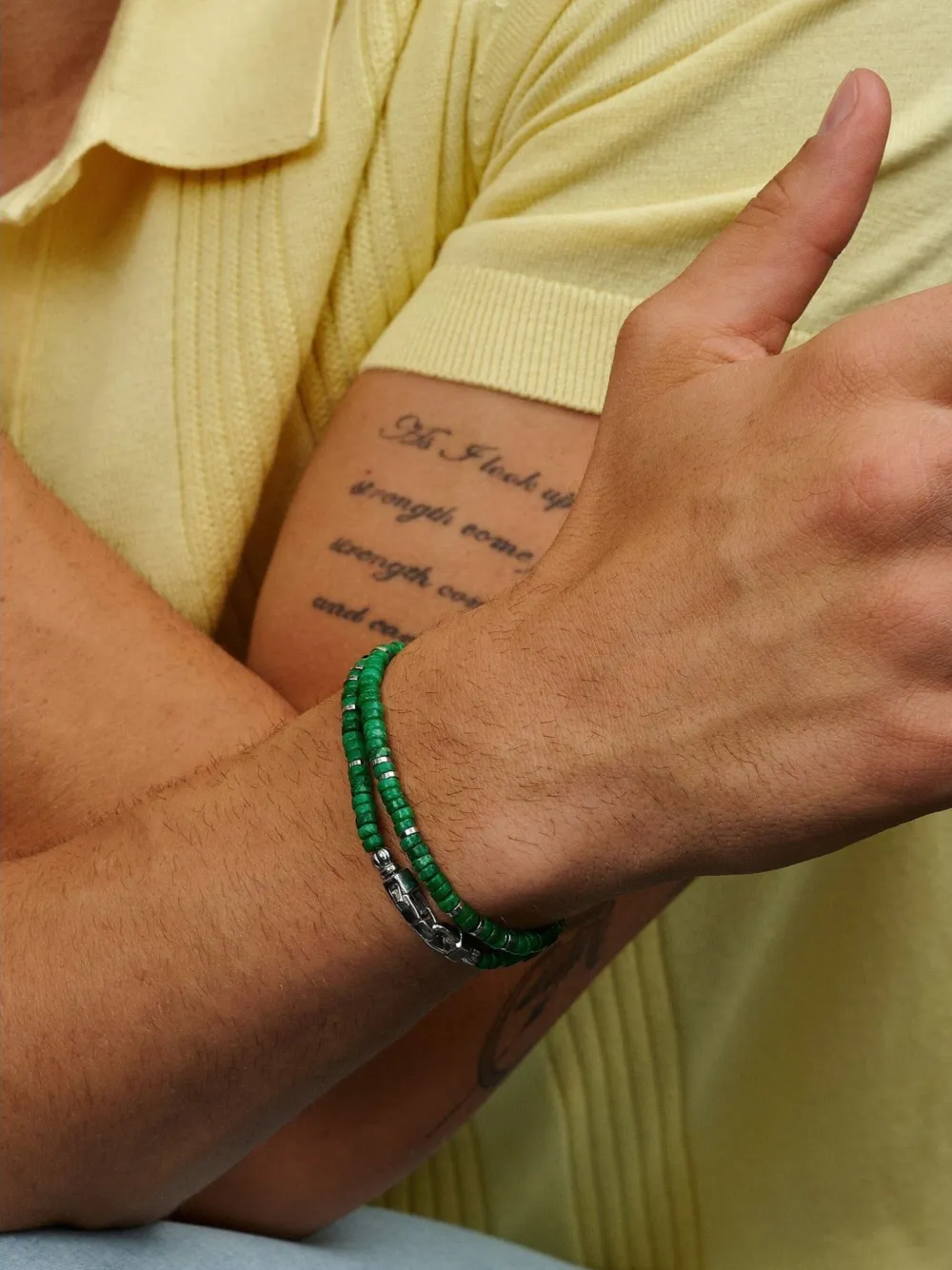 Nialaya Jewelry malachite heishi wrap bracelet | Image 2