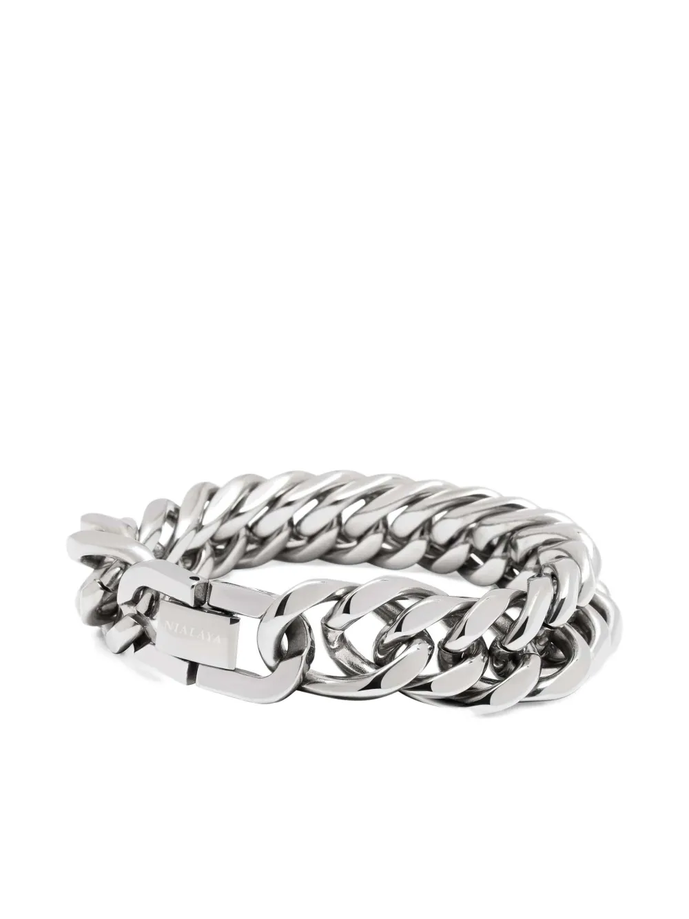 Nialaya Jewelry Chunky Cuban-chain bracelet - Zilver