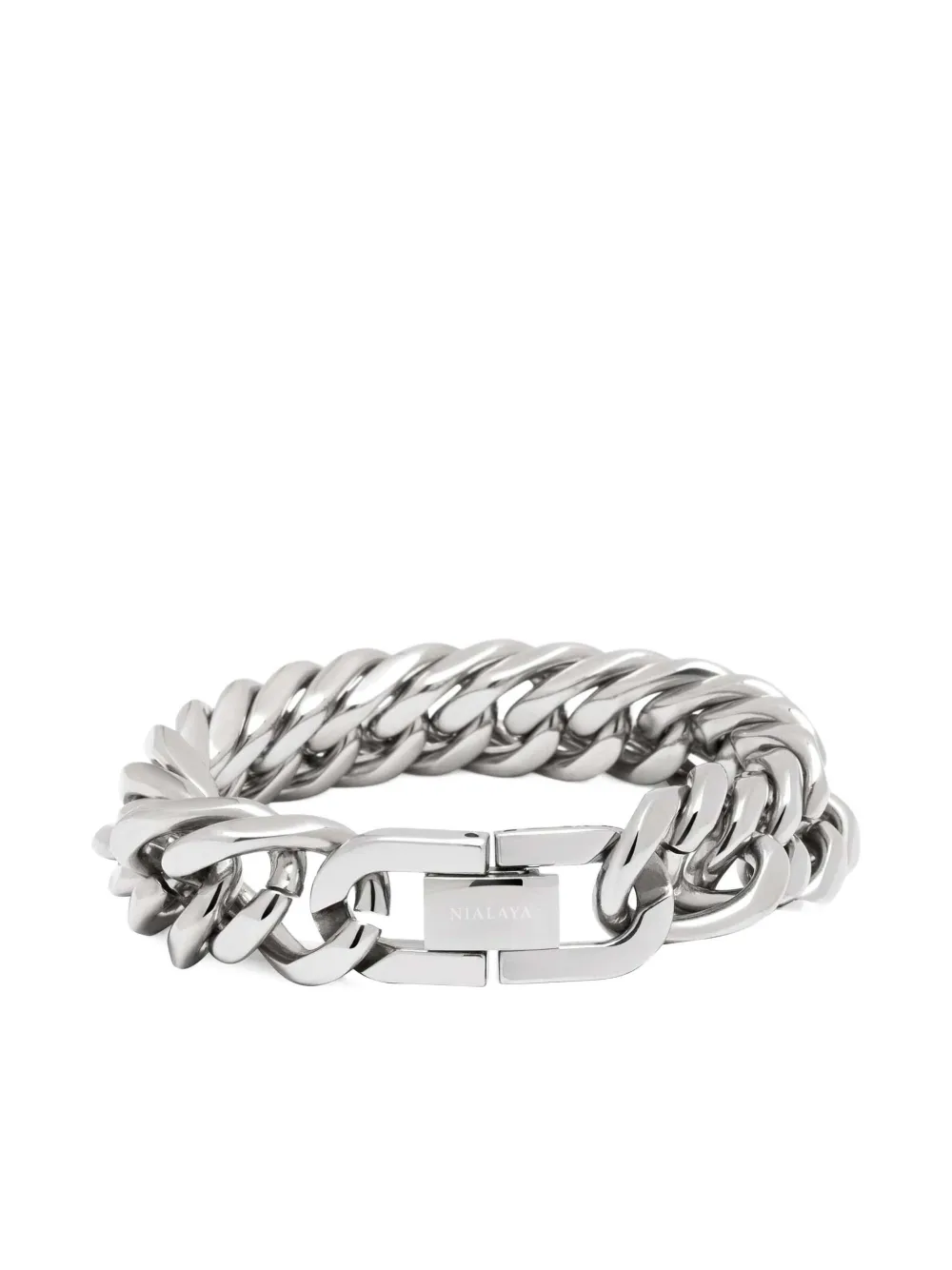 Nialaya Jewelry Chunky Cuban-chain Bracelet In Metallic