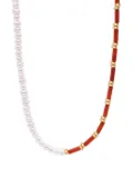 Nialaya Jewelry pearl agate choker necklace - White