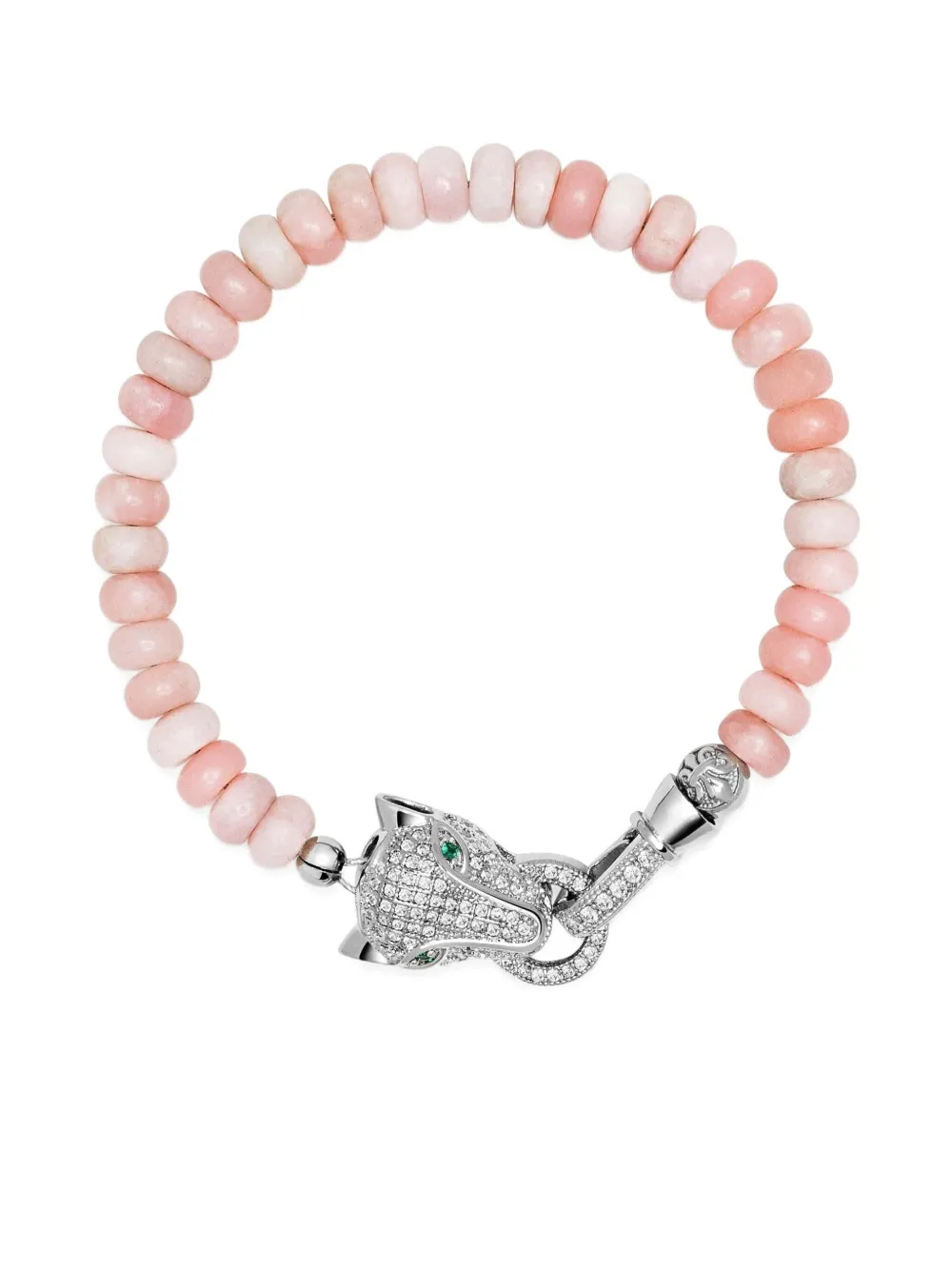 Nialaya Jewelry Panther Head opal bracelet - Zilver