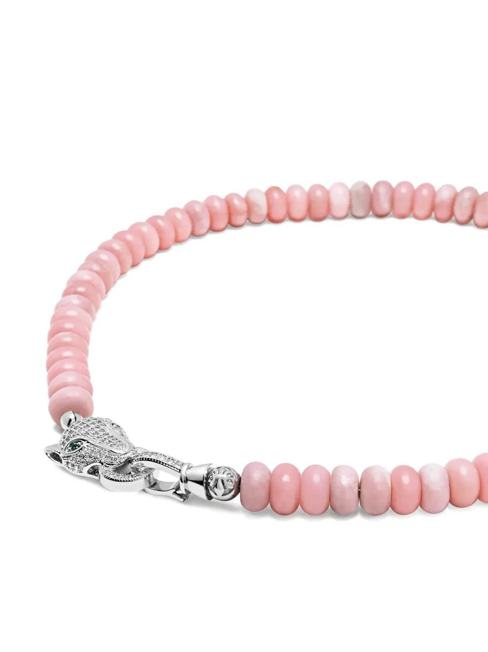 Nialaya Jewelry Panther Head Opal Choker Necklace In Pink