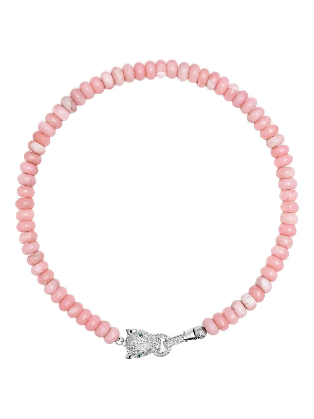 Nialaya Jewelry Panther Head Opal Choker Necklace In Pink
