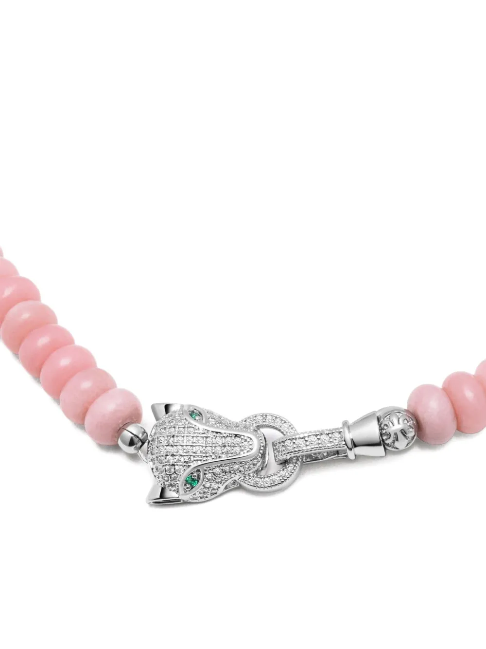Nialaya Jewelry Panther Head Opal Choker Necklace In Pink