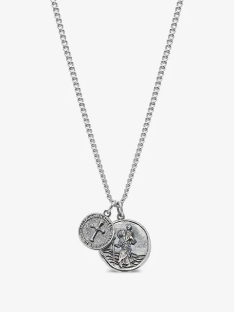 Nialaya Jewelry collar Saint Christopher con doble medallón