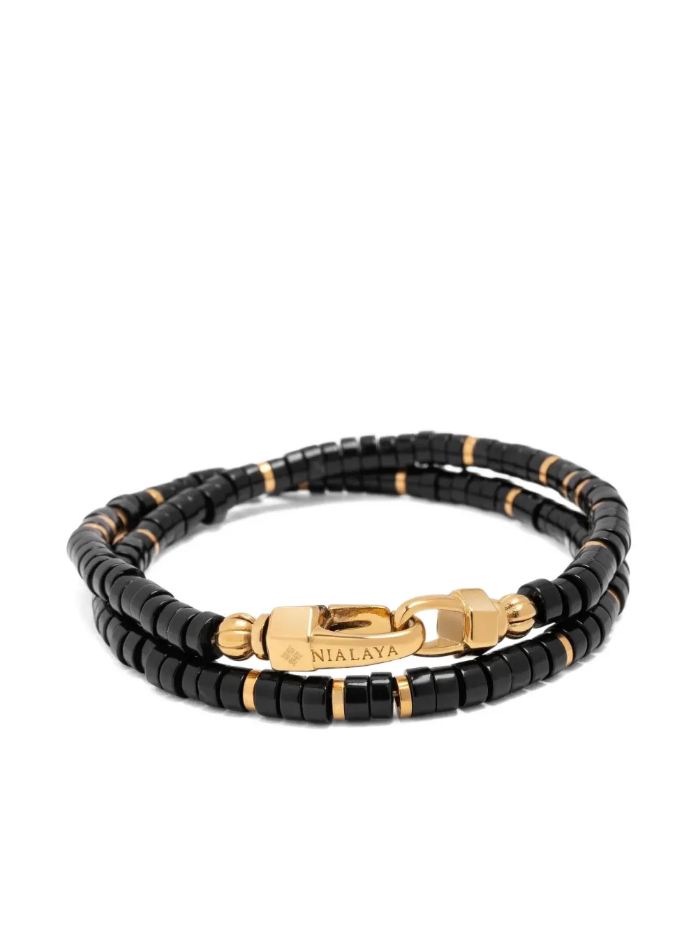 Nialaya Jewelry Onyx Heishi Wrap bracelet | Image 2