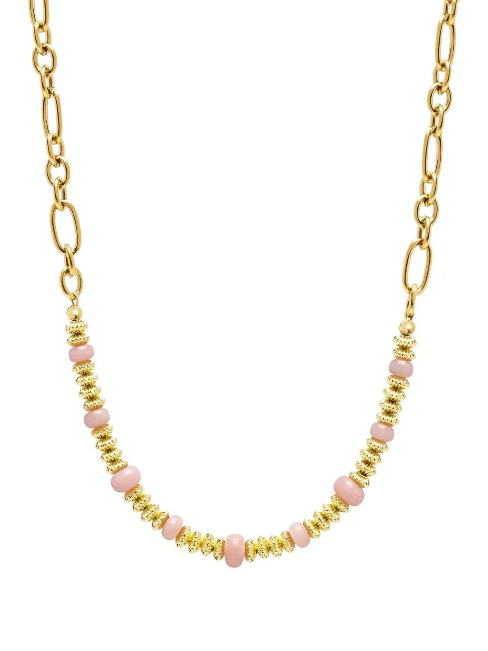 Nialaya Jewelry Rose-quartz Chain Choker In Gold