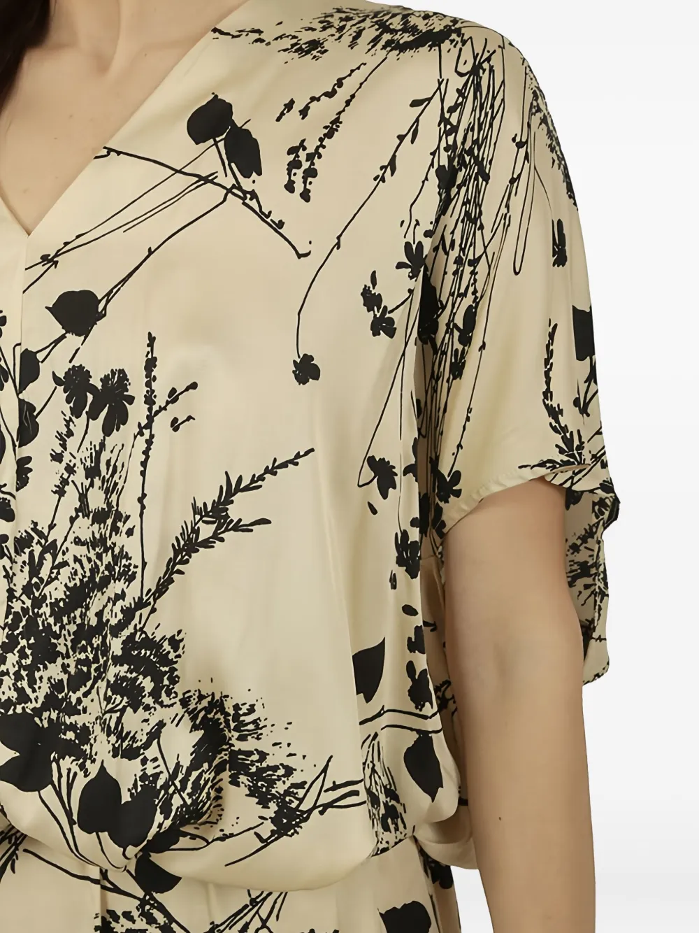 Semicouture Midi-jurk met bloemenprint Beige