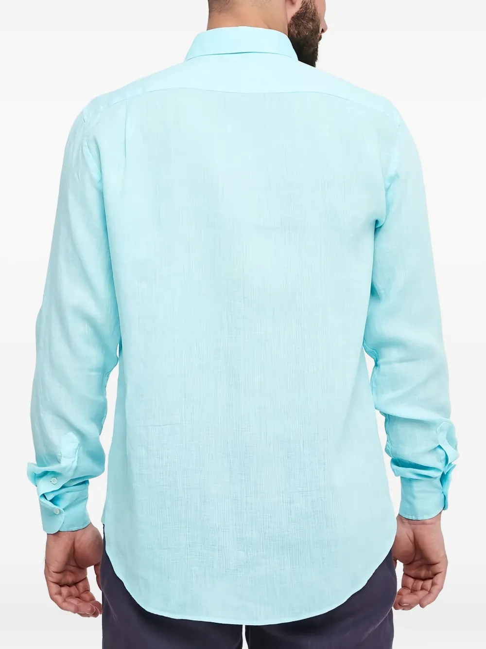 Paul & Shark Long-sleeve Linen Shirt In Blue