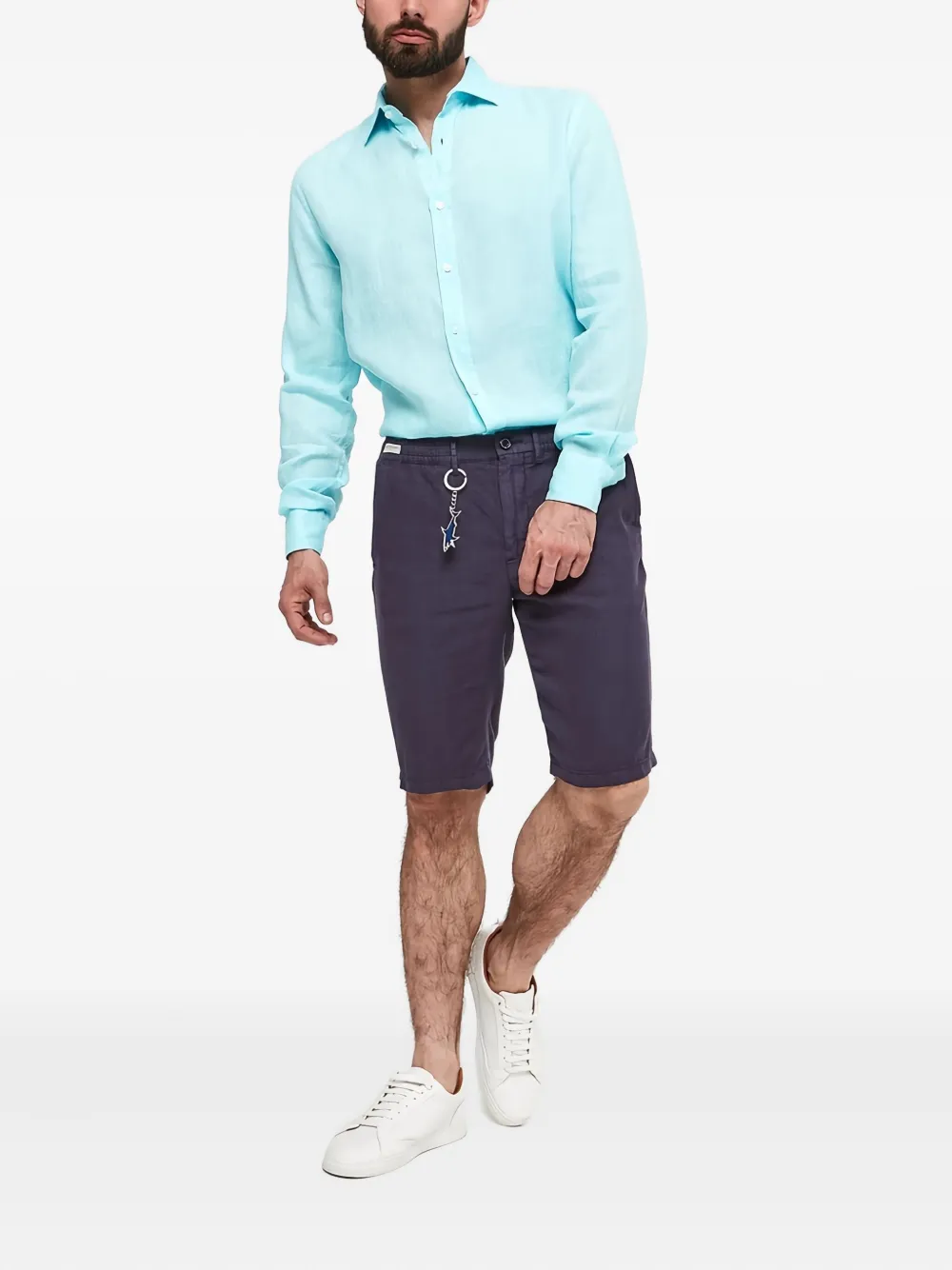 Paul & Shark long-sleeve linen shirt - Blauw