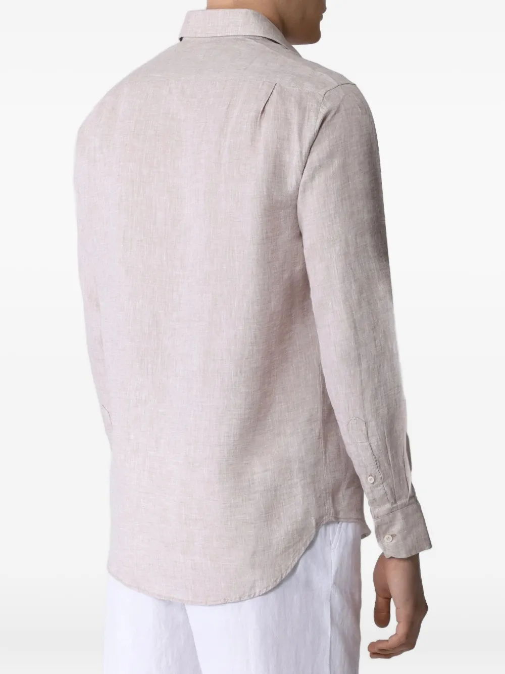 Paul & Shark Linen Long-sleeve Shirt In Neutral