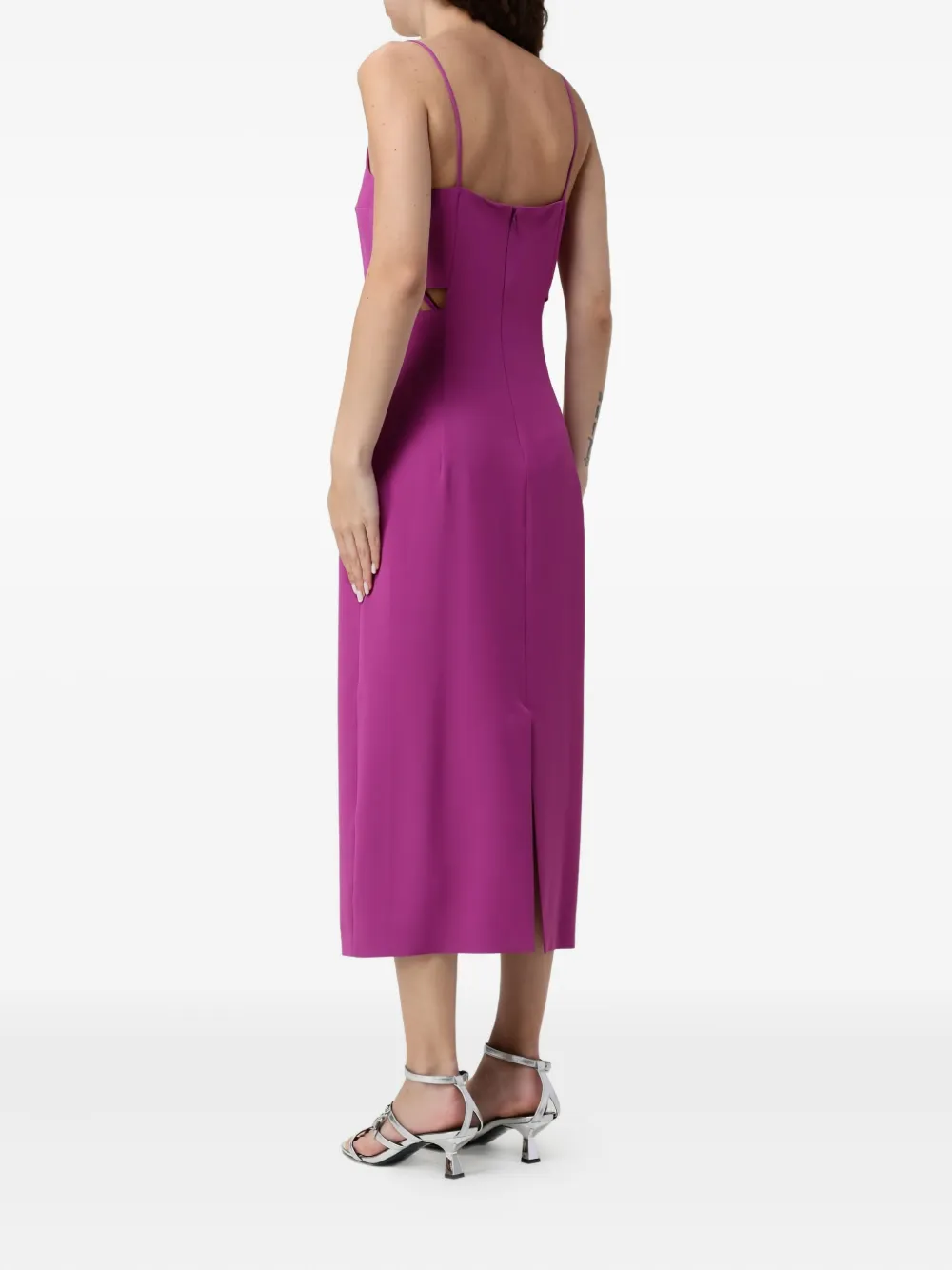 Patrizia Pepe cut-out midi dress - Paars