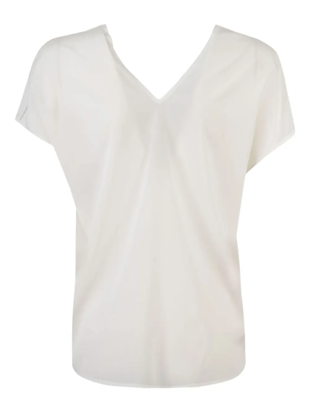 Peserico V-neck Short-sleeve Blouse In White