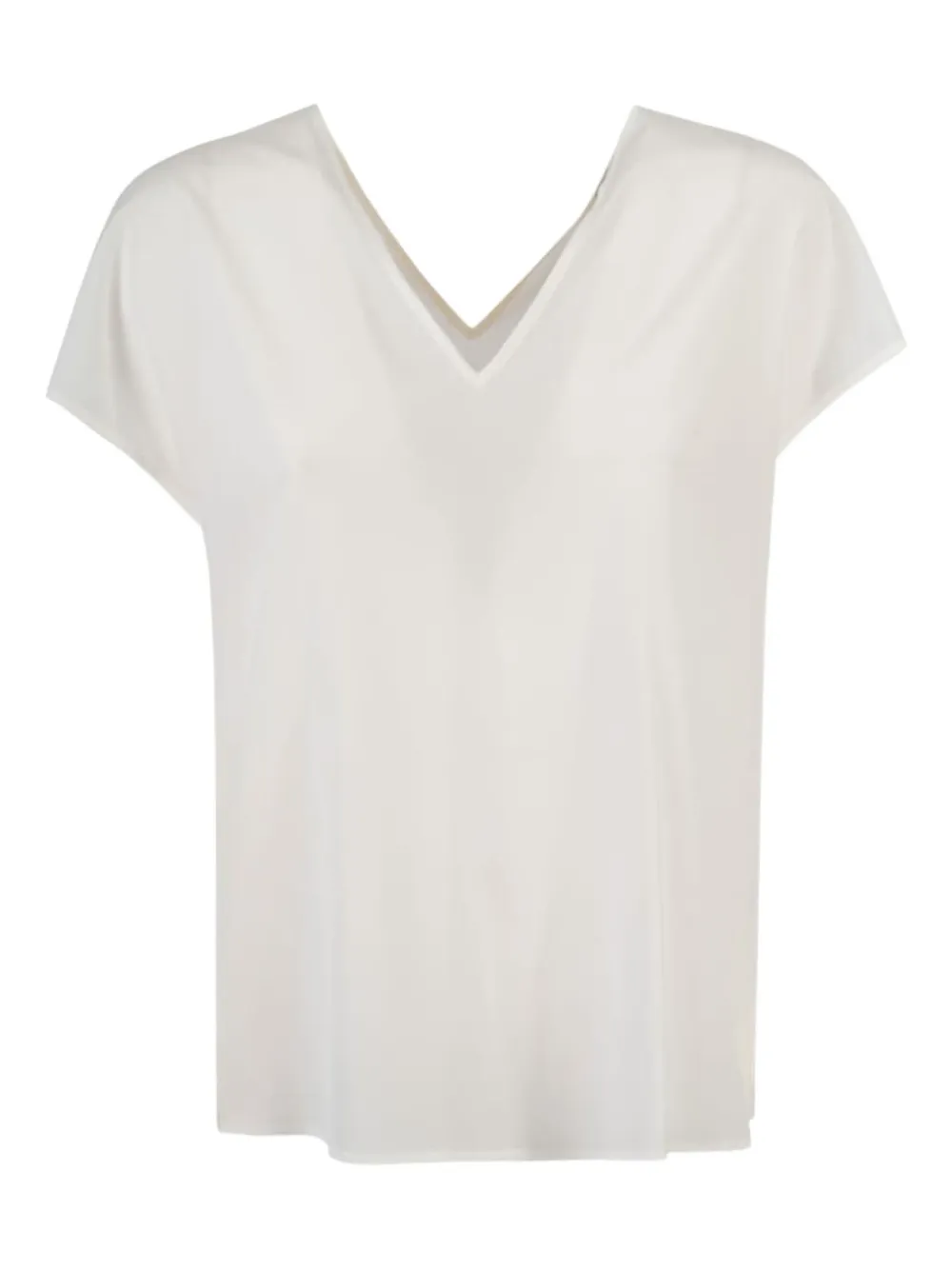 Peserico V-neck Short-sleeve Blouse In White