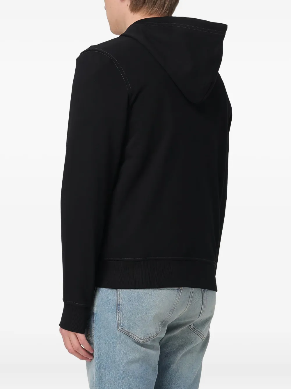 Diesel logo-detail zip-up hoodie Zwart