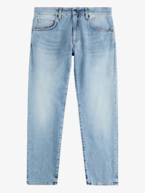 Fay jeans con parche de piel