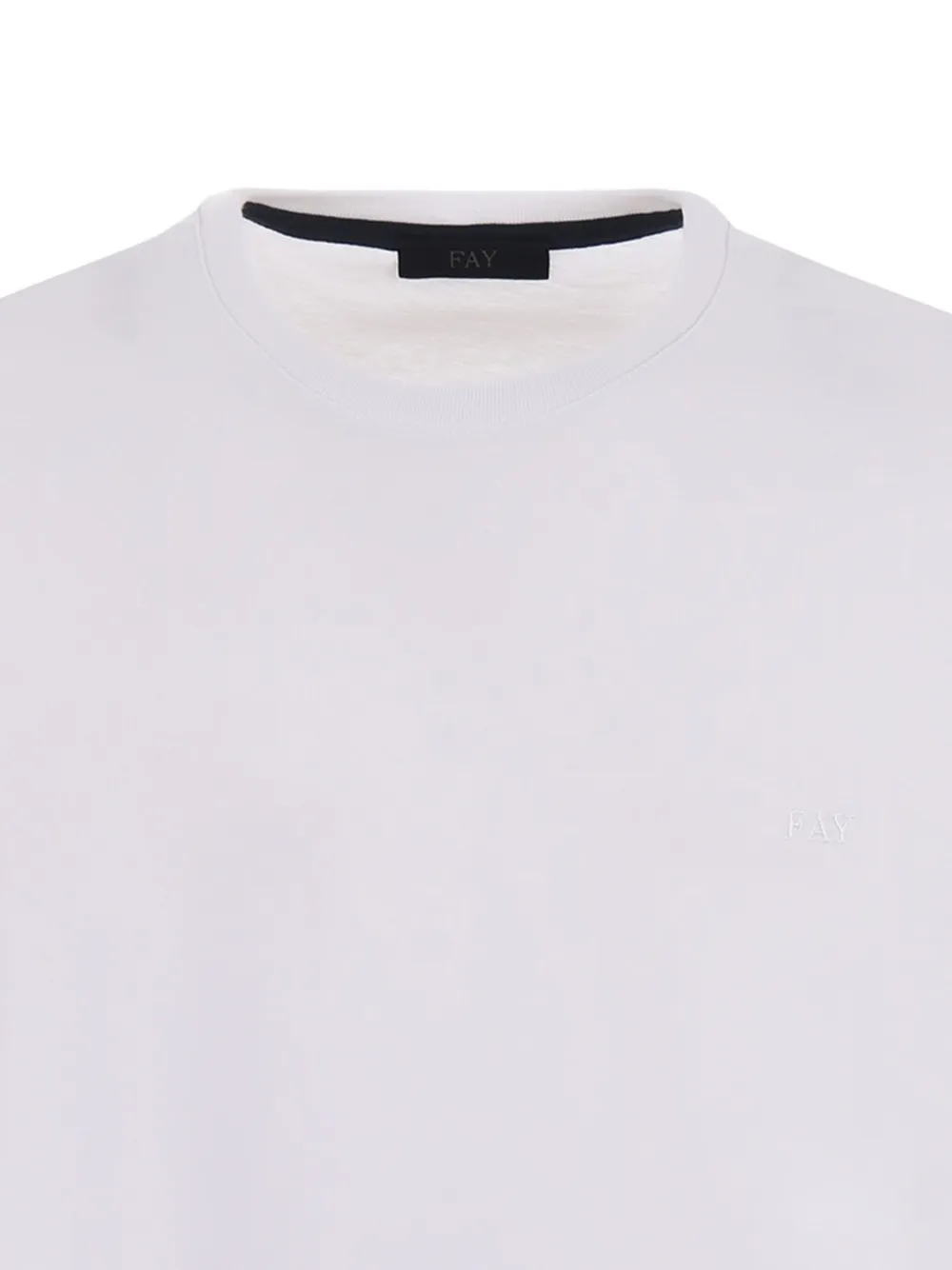 Fay Embroidered-logo Crew-neck T-shirt In White
