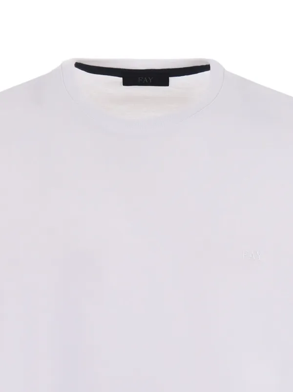 Fay embroidered-logo crew-neck T-shirt | White | FARFETCH SG