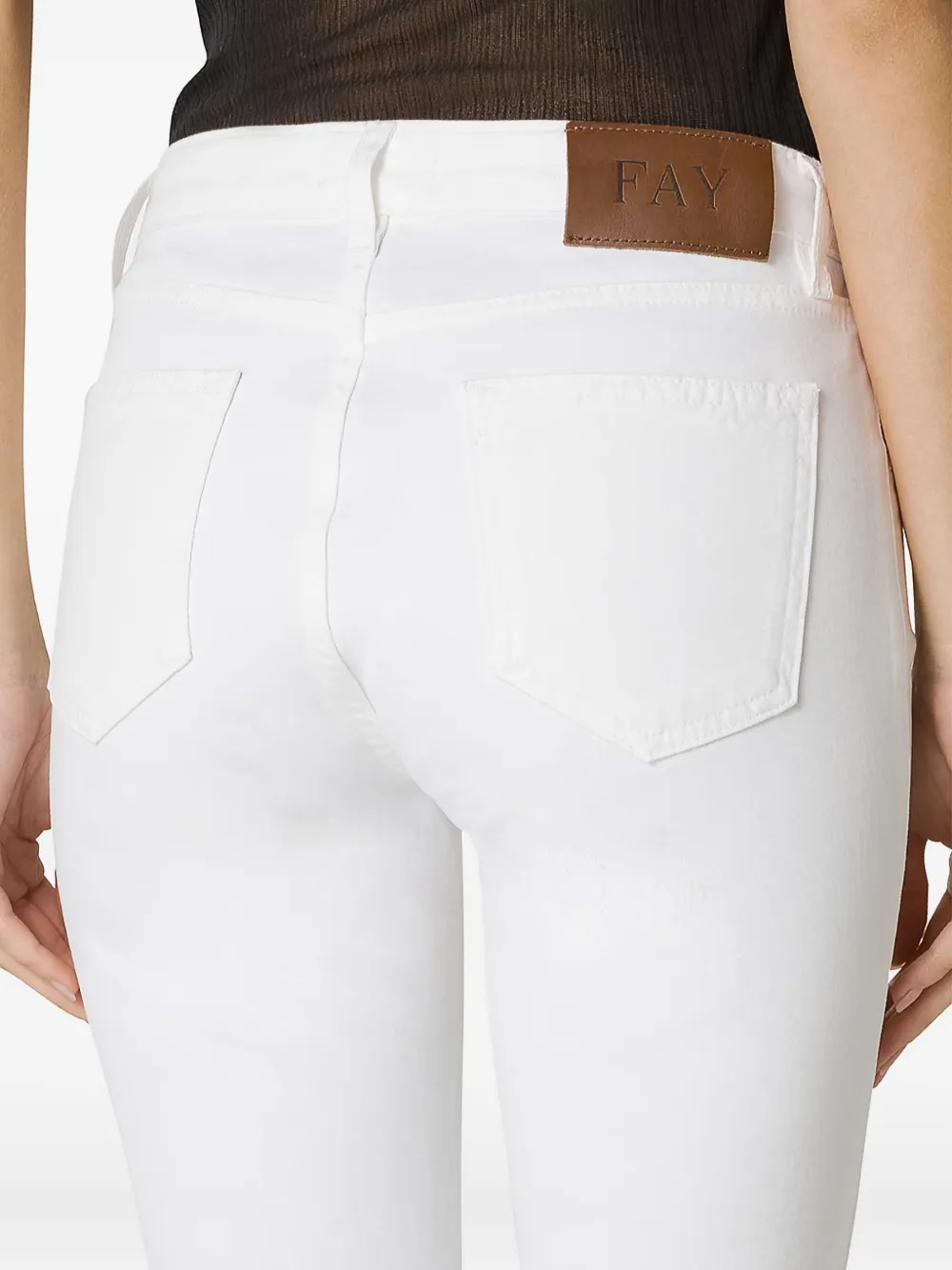 Fay Broek met franje Wit