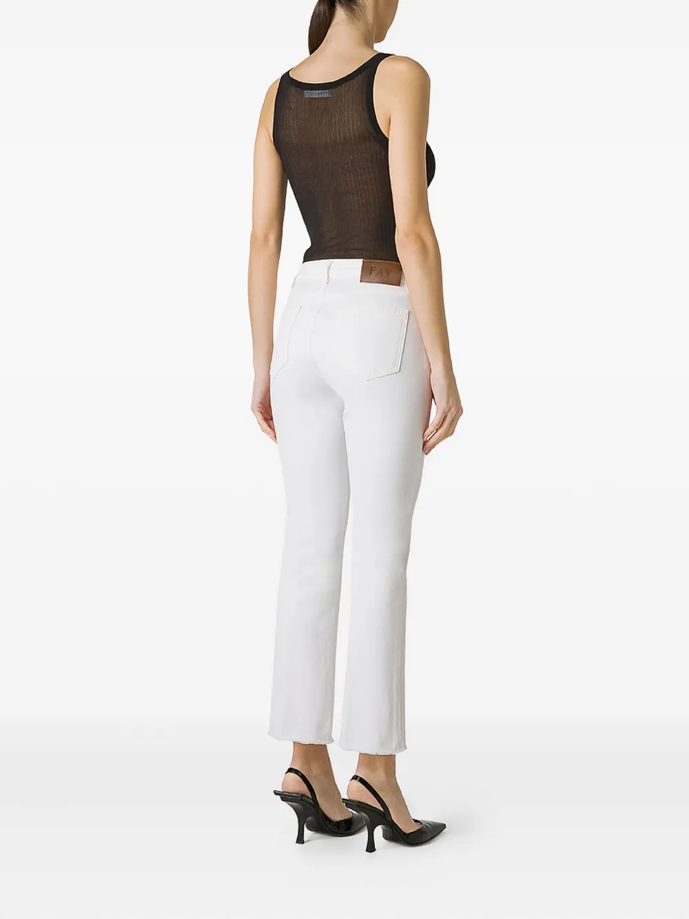 Fay Broek met franje Wit