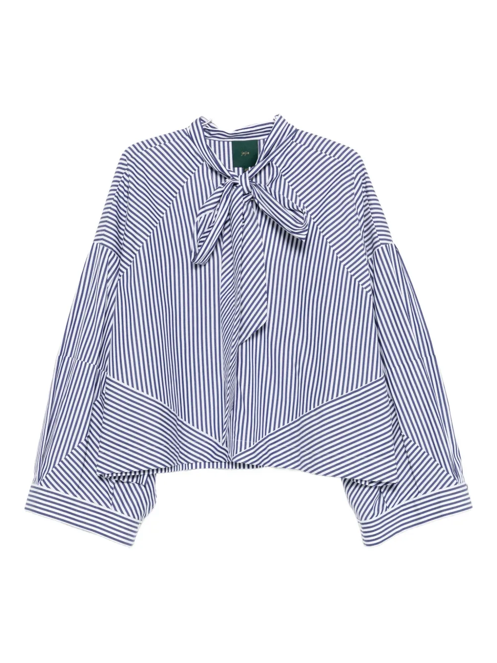 Jejia Striped Bow-detail Shirt In Blue