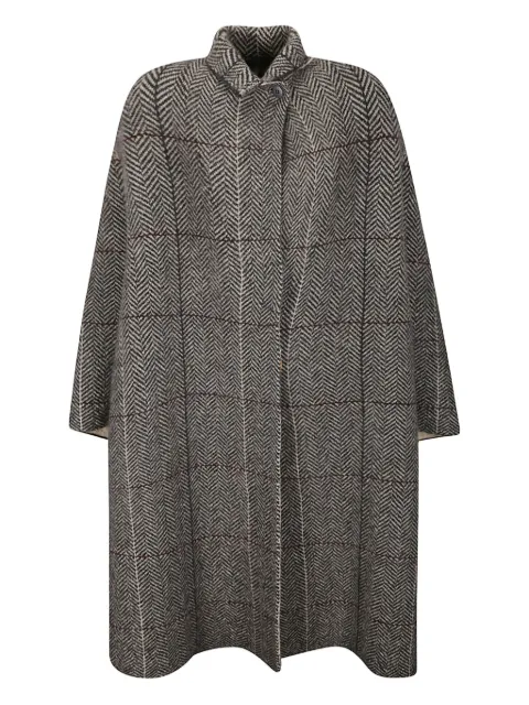 Boboutic herringbone checked double-breasted coat